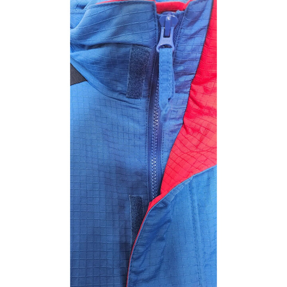 Vintage Lands End Mens Windbreaker Jacket Large Blue Hooded Full Zip Outdoors - Picture 3 of 13